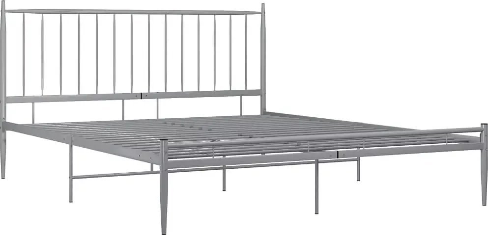 Elior Szare metalowe łóżko małżeńskie 200x200 cm - Aresti