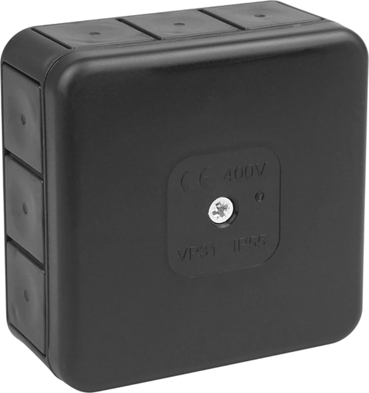 ViPlast VP-31 Puszka nt 85x85x37mm IP55 400V 12wl.dł.gum.pusta czarna (1LM)