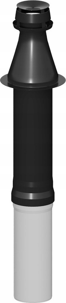 Ricom WYJSCIE PIONOWE KONC +OBEJMA (CZARNE) DN80/125