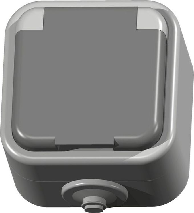 Ospel DELFINA Gniazdo hermetyczne pojedyncze z/u 16A IP44 klapka szara GNH-1DZ/30/w