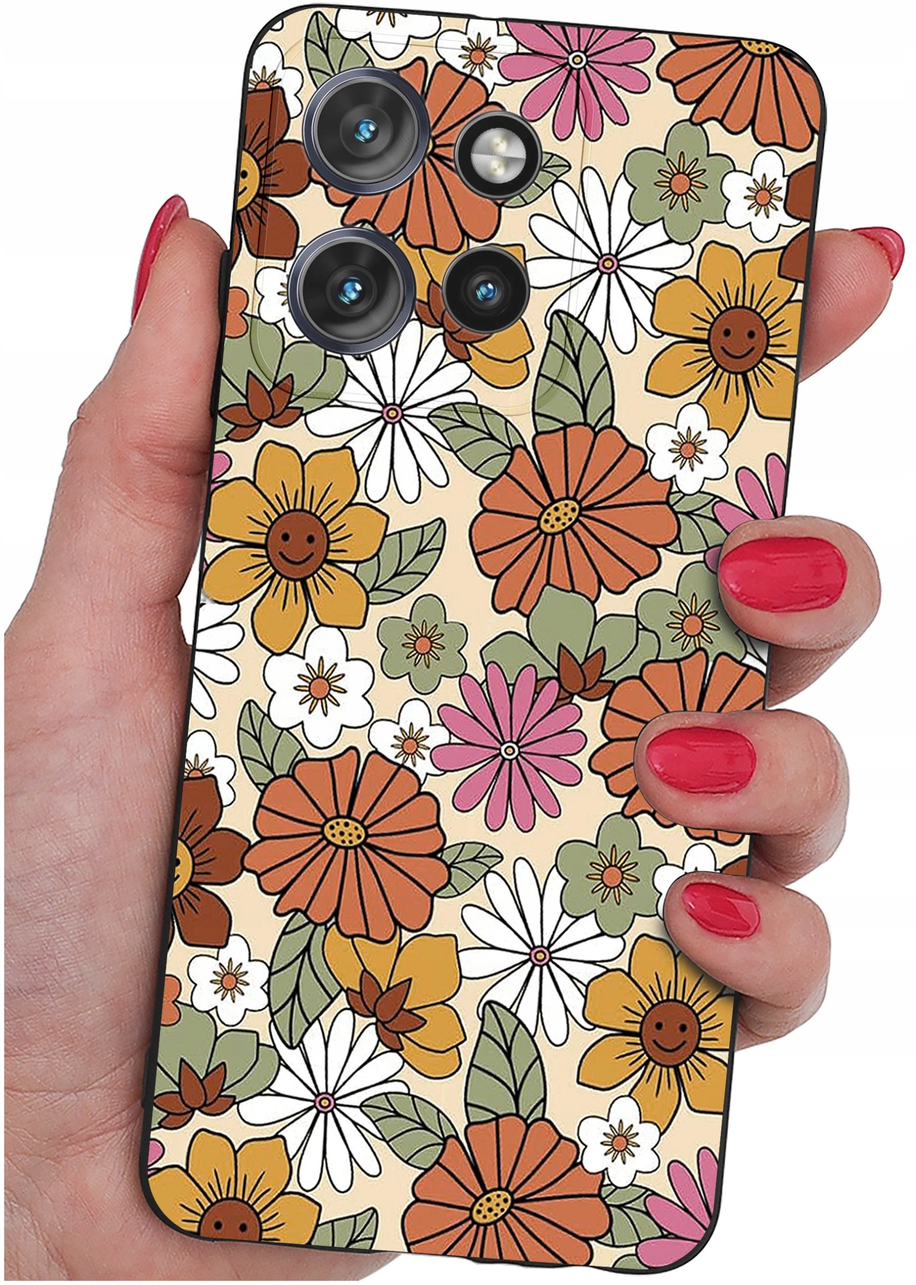 Etui do Motorola Moto EDGE 50 Neo WZORY |SILIKONOWE MATT CASE + SZKŁO 9H