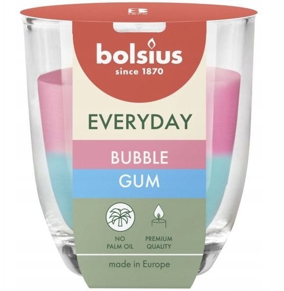 Bolsius Svece aromatyczna szklana Everyday O80x70mm guma balonowa 8717847193452 8717847193452 (8717847193452)