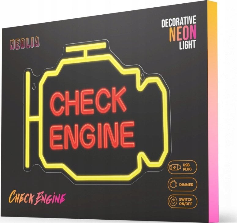 Neon PLEXI LED CHECK ENGINE yellow red NNE21 Neolia