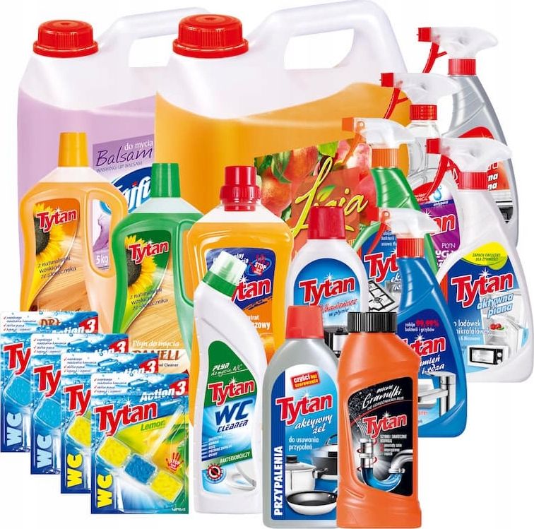 Tytan Duży zestaw środków czystości do całego domu