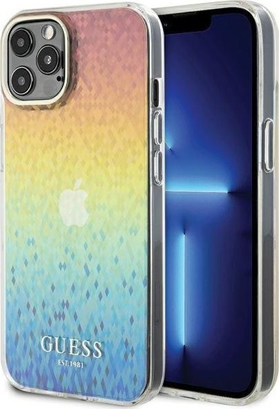Guess GUHCP12MHDECMI iPhone 12/12 Pro 6.1" wielokolorowy hardcase IML Faceted Mirror Disco Iridescent