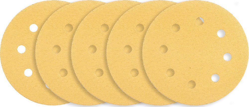 Graphite Papier ścierny na rzep 180 mm, K80, 5 szt., z 8 otworami do szlifierki 59G263