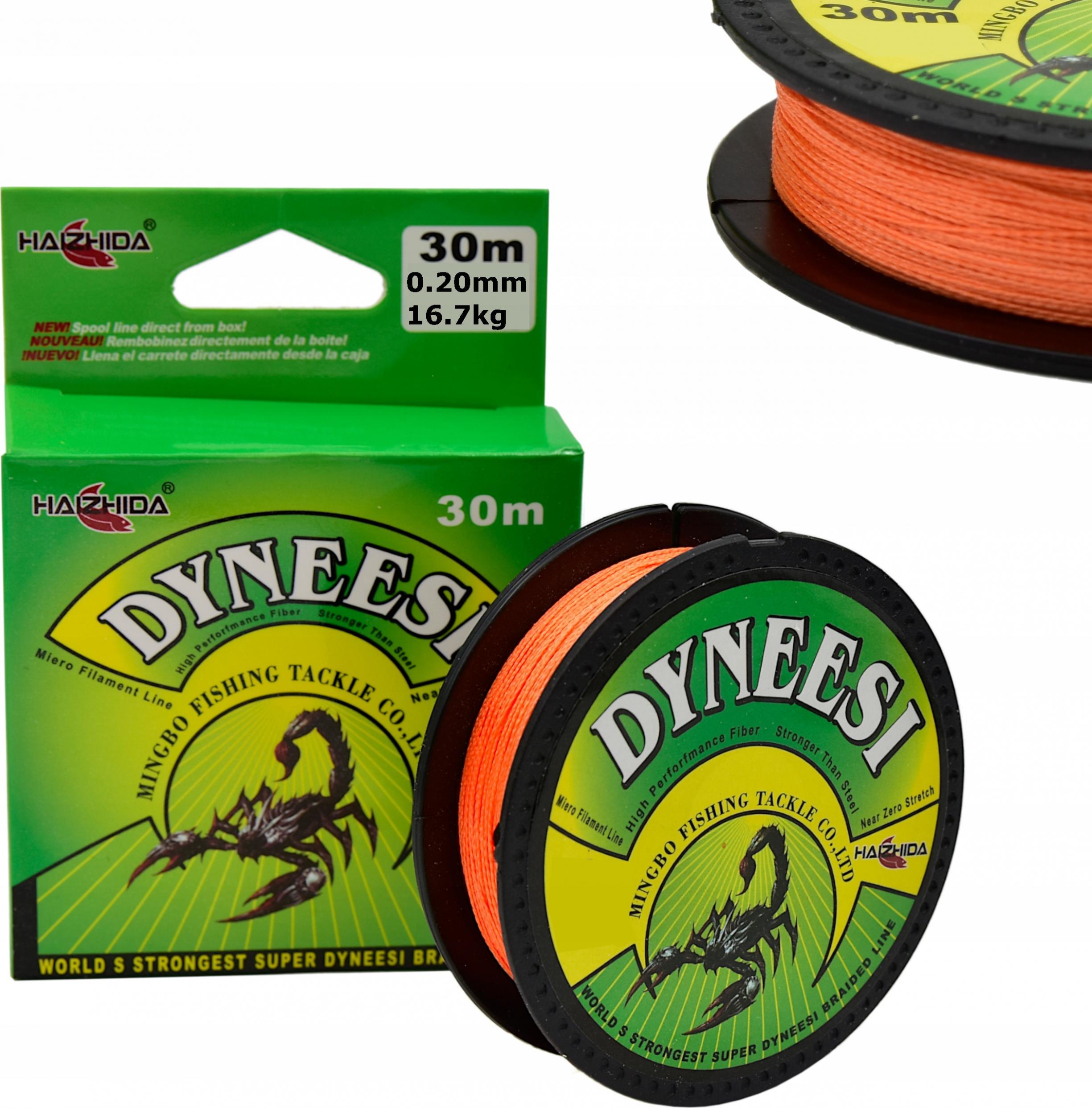 Haizhida Dyneesi Plecionka na Przypon 0,20 mm ORANGE 30 m