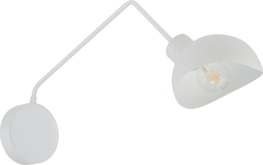 Kinkiet Sigma Metalowy kinkiet minimalistyczny Roy do sypialni biały