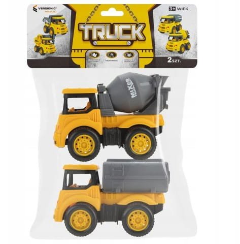 Zestaw 2 szt zabawkowych ciężarówek zabawka dźwig
