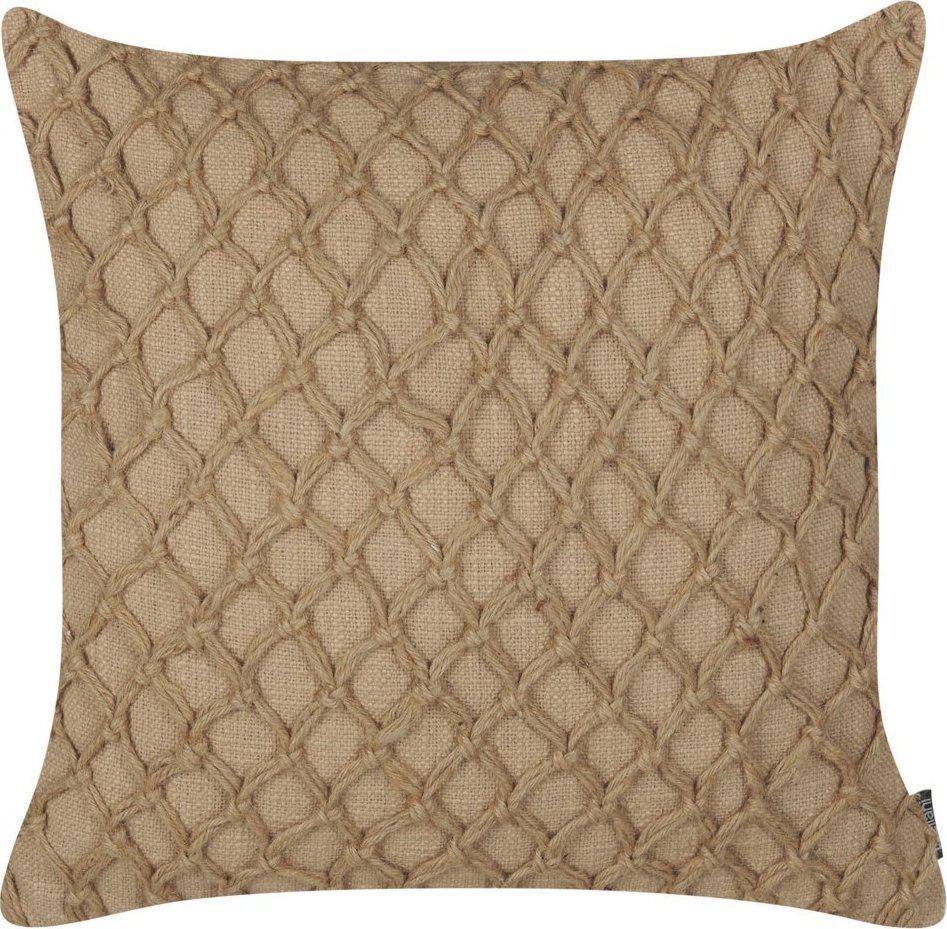 Beliani 2 poduszki dekoracyjne jutowe 45 x 45 cm beżowe COLLOMIA