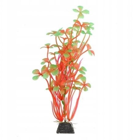 Terra Natura Aqua Natura, roślina, do dekoracji akwarium, czerwono-zielone, plastikowa, 20 cm, pędy z kwiatem koniczyny
