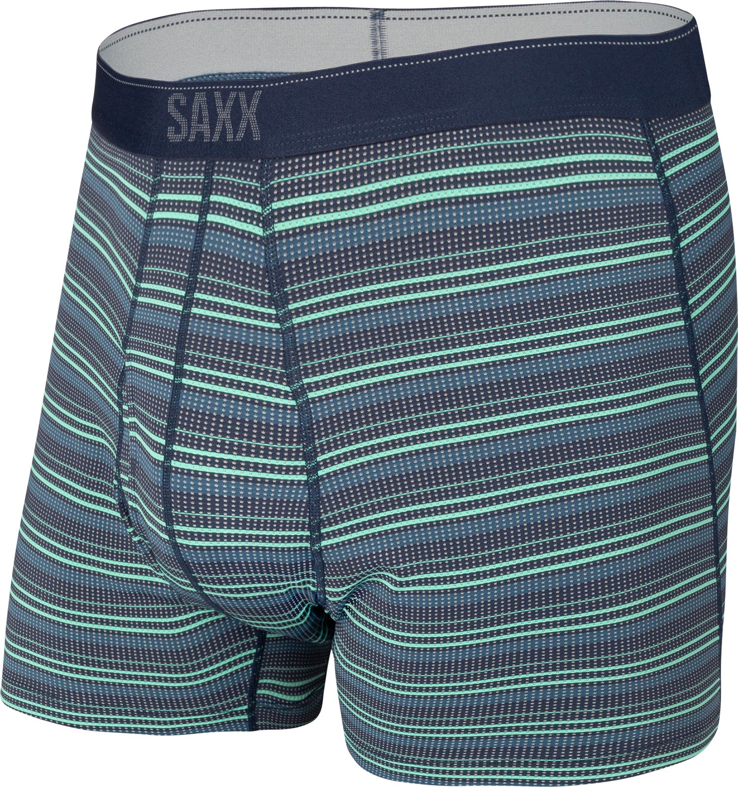 SAXX Bokserki męskie SAXX QUEST BOXER BRIEF FLY GREEN SUNRISE STRIPE S