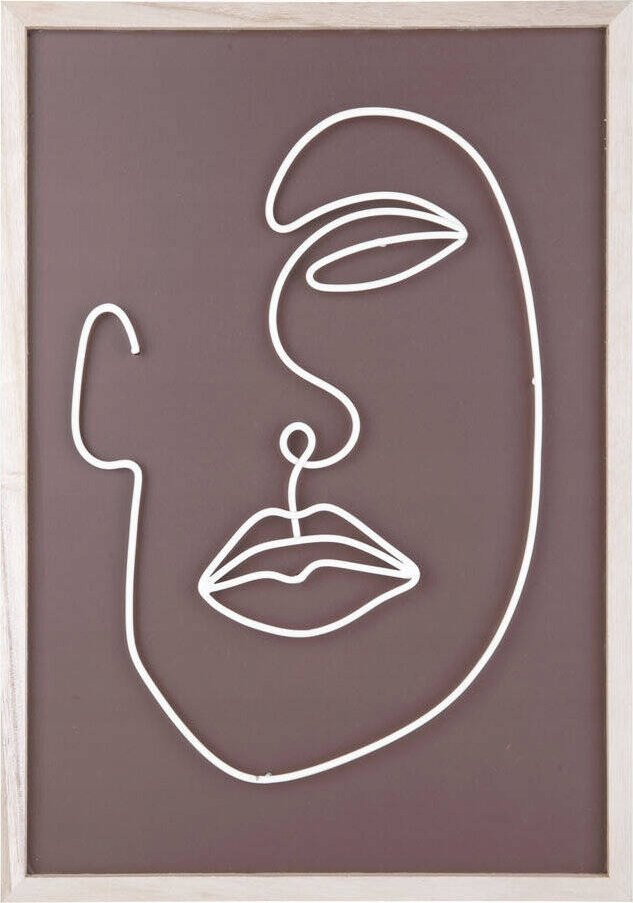 Dekoracja ścienna z metalowym motywem twarzy, ART LINE