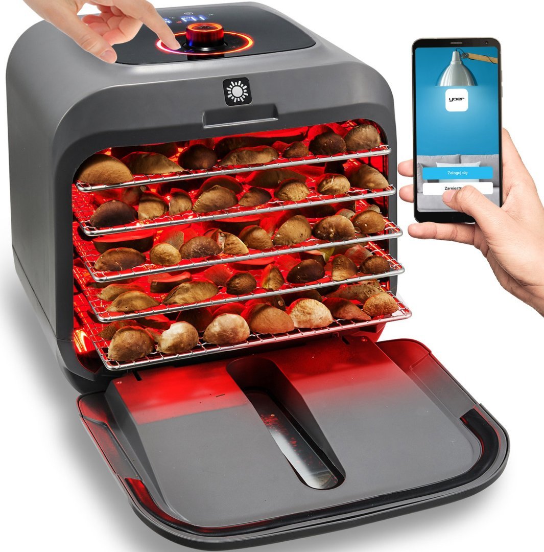 Suszarka Yoer Suszarka SPOŻYWCZA na PODCZERWIEŃ do żywności GRZYBÓW Warzyw OWOCÓW Ziół MIĘSA Ryb Regulacja ZEGAR - Yoer Sunbox FD02G