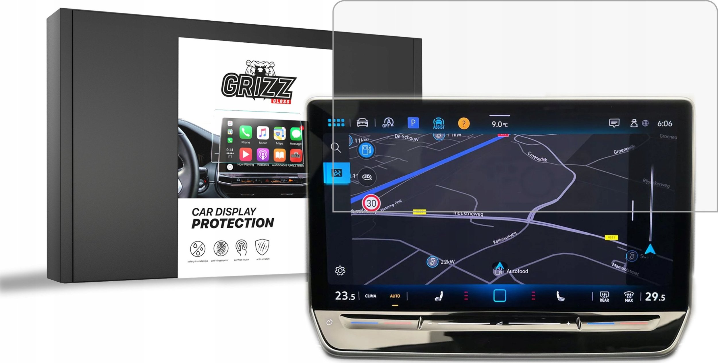 GrizzGlass Folia matowa GrizzGlass CarDisplay Protection Volkswagen VW Passat B9 15" 2024