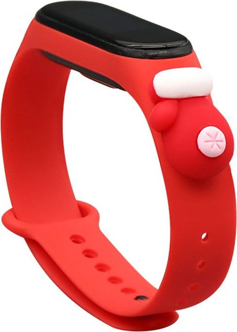 Braders Strap Xmas opaska do Xiaomi Mi Band 6 / Mi Band 5 silikonowy pasek bransoletka czerwony (rękawiczka)