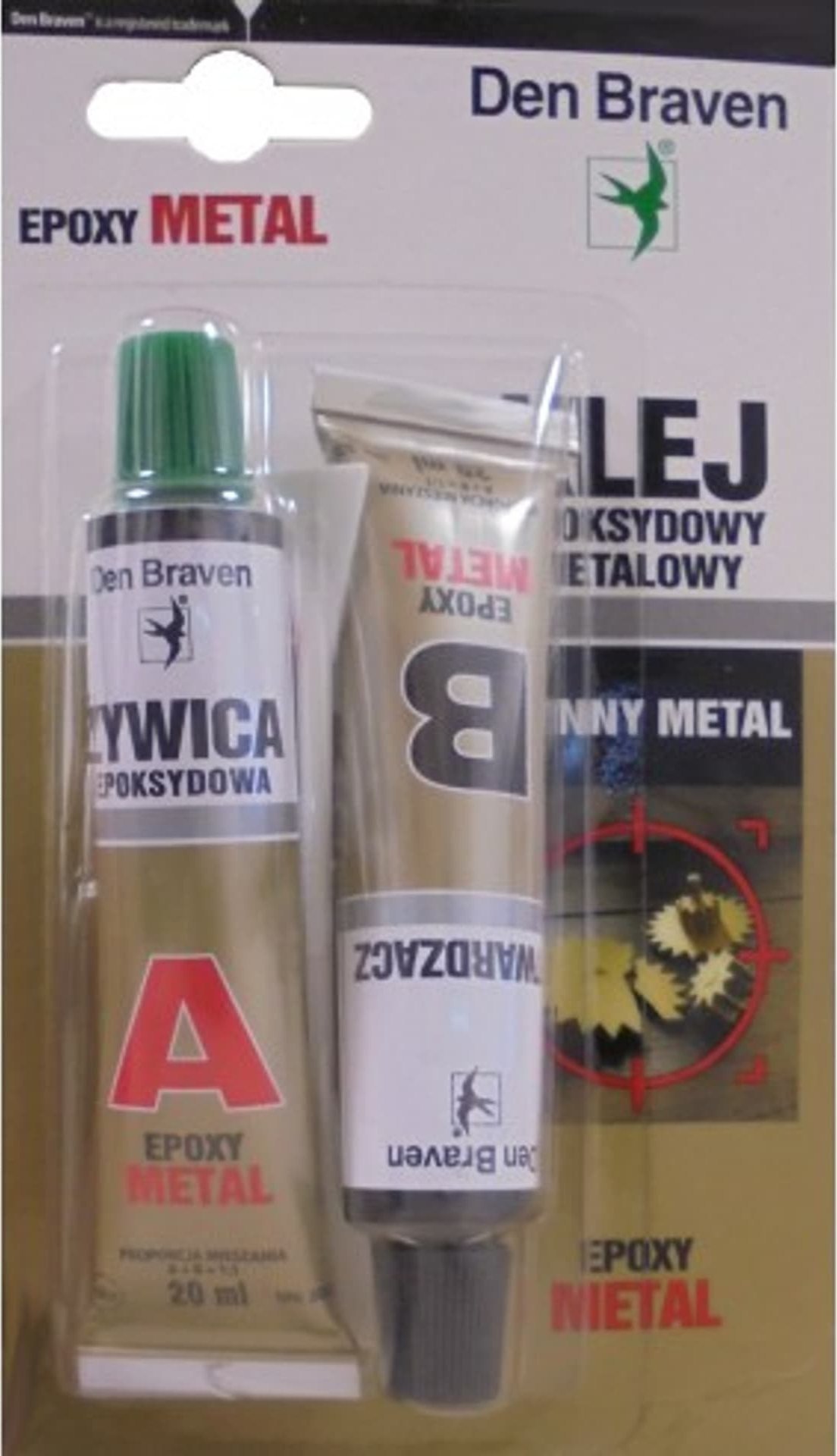 Den Braven KLEJ DWUSKŁADNIKOWY EPOKSYDOWY Epoxy-Metal 2x20 ml