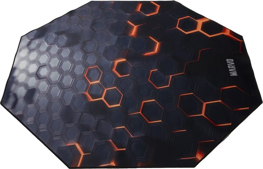 Dla gracza, mata pod fotel, Marvo, GM03, 1100 x 1100 x 2 mm, czarna, antypo�lizgowa