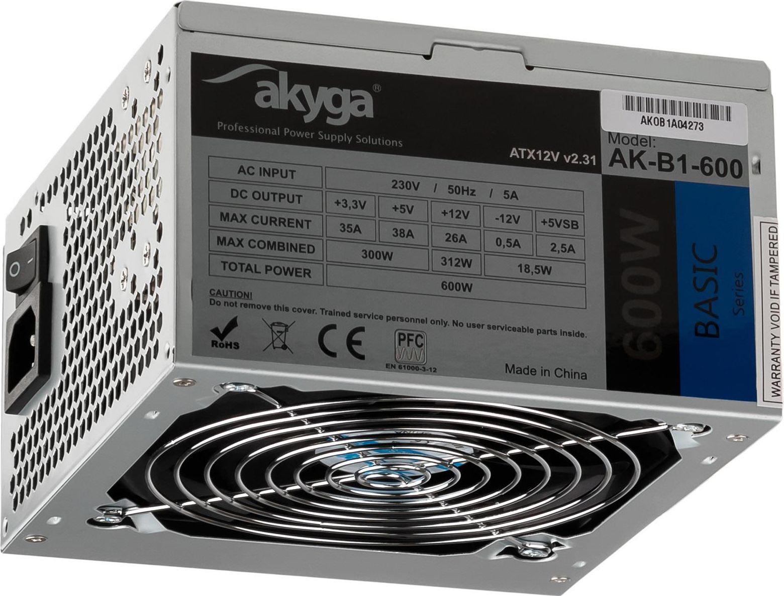 Zasilacz Akyga Basic 600W (AK-B1-600)