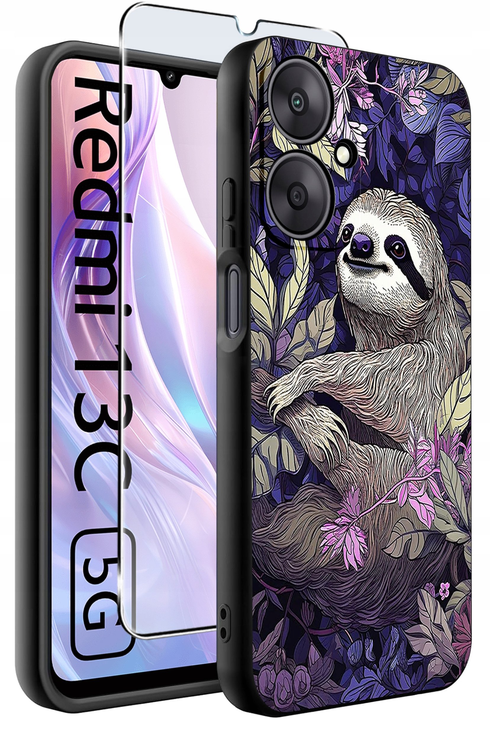 ETUI do Xiaomi Redmi 13C 5G WZORY |SILIKONOWE MATT CASE +SZKŁO HARTOWANE 9H