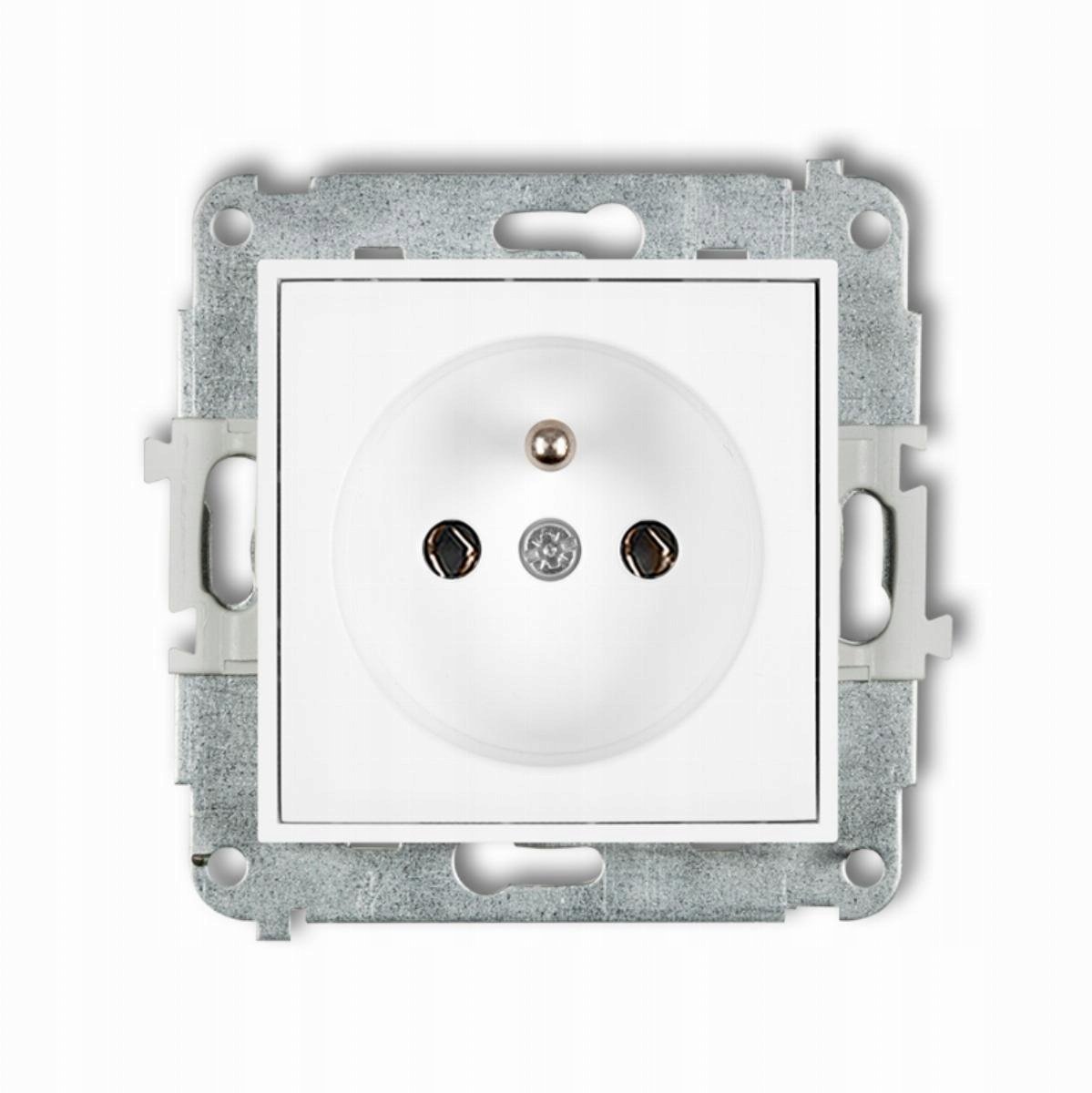 MINI Mechanizm gniazda pojedynczego z uziemieniem 2P+Z (bez przesłon torów prądowych) biały mat 25MGP-1z