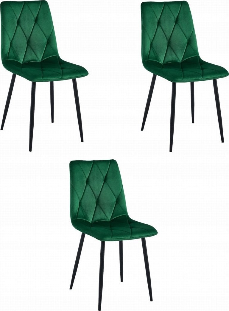 Leobert Krzesło LIBRA - ciemna zieleń aksamit / nogi czarne x 3