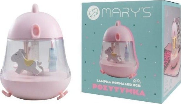 Pozytywka lampka nocna LED różowa