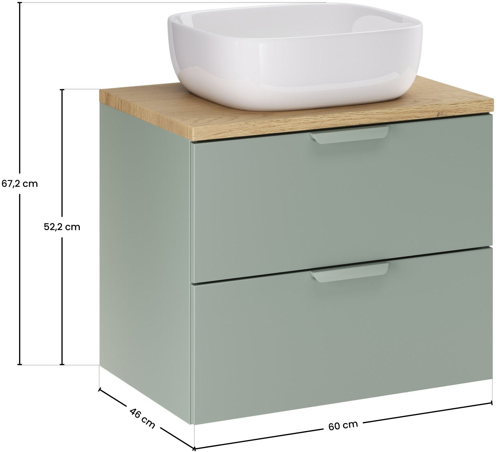 Zestaw meblowy 60cm z blatem i umywalką nablatową Smile