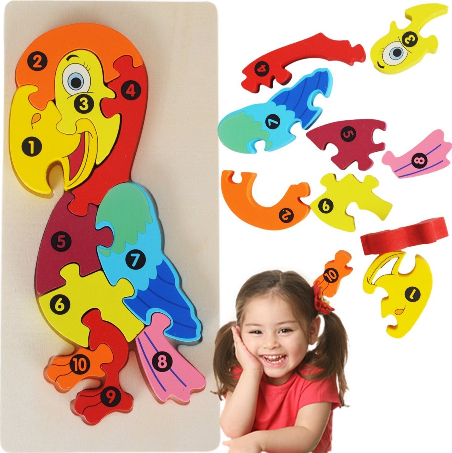 PrzydaSie Puzzle Drewniane Układanka Dzieci 3D Montessori