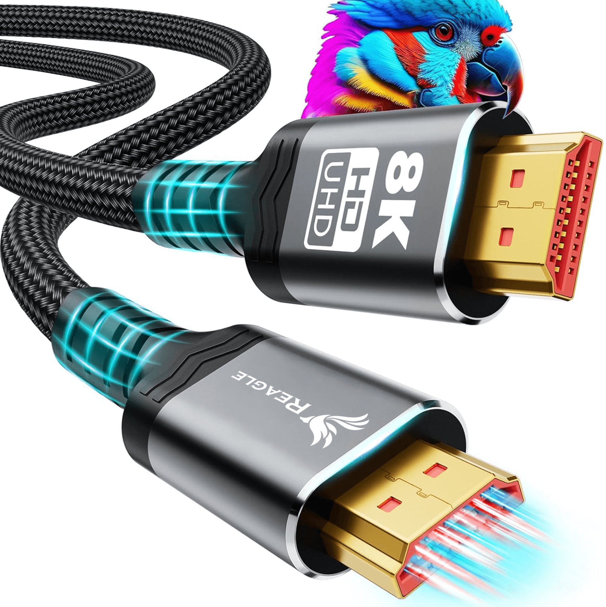 Kabel HDMI 2.1 8K 4K 144Hz 120Hz UHD eARC VRR HDR 48Gbps Przewód TV XBOX 5M