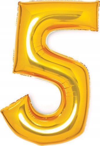 AMSCAN Balon foliowy cyfra 5 złota 52x66cm
