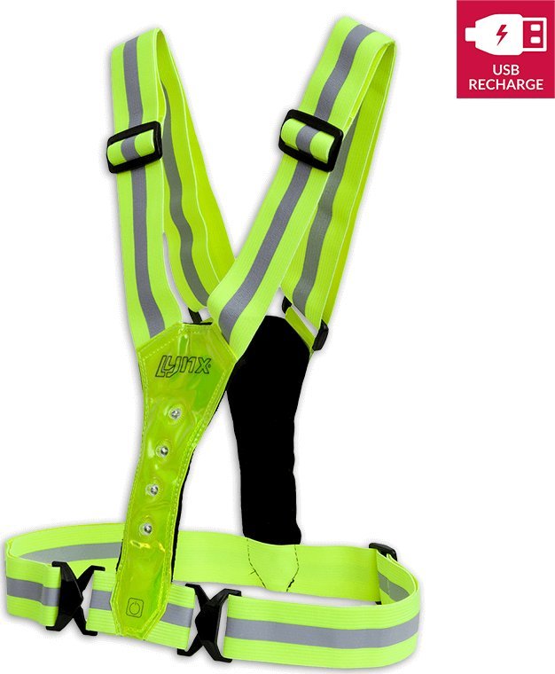 Lynx Sportowa kamizelka odblaskowa LED Lynx - Żółta, USB Uniwersalny