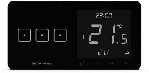 Bezprzewodowy włącznik światła potr. z regulatorem pokojowym czarny WSR-03L Tech Sterowniki