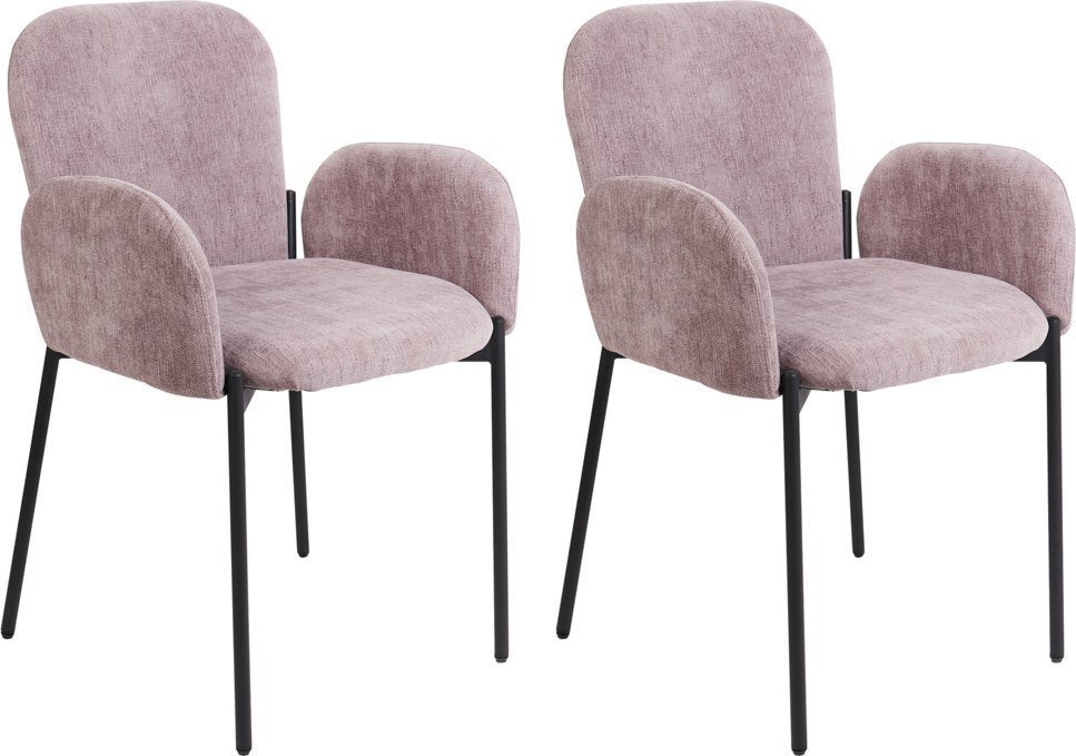 Beliani Zestaw 2 krzeseł do jadalni różowy ALBEE