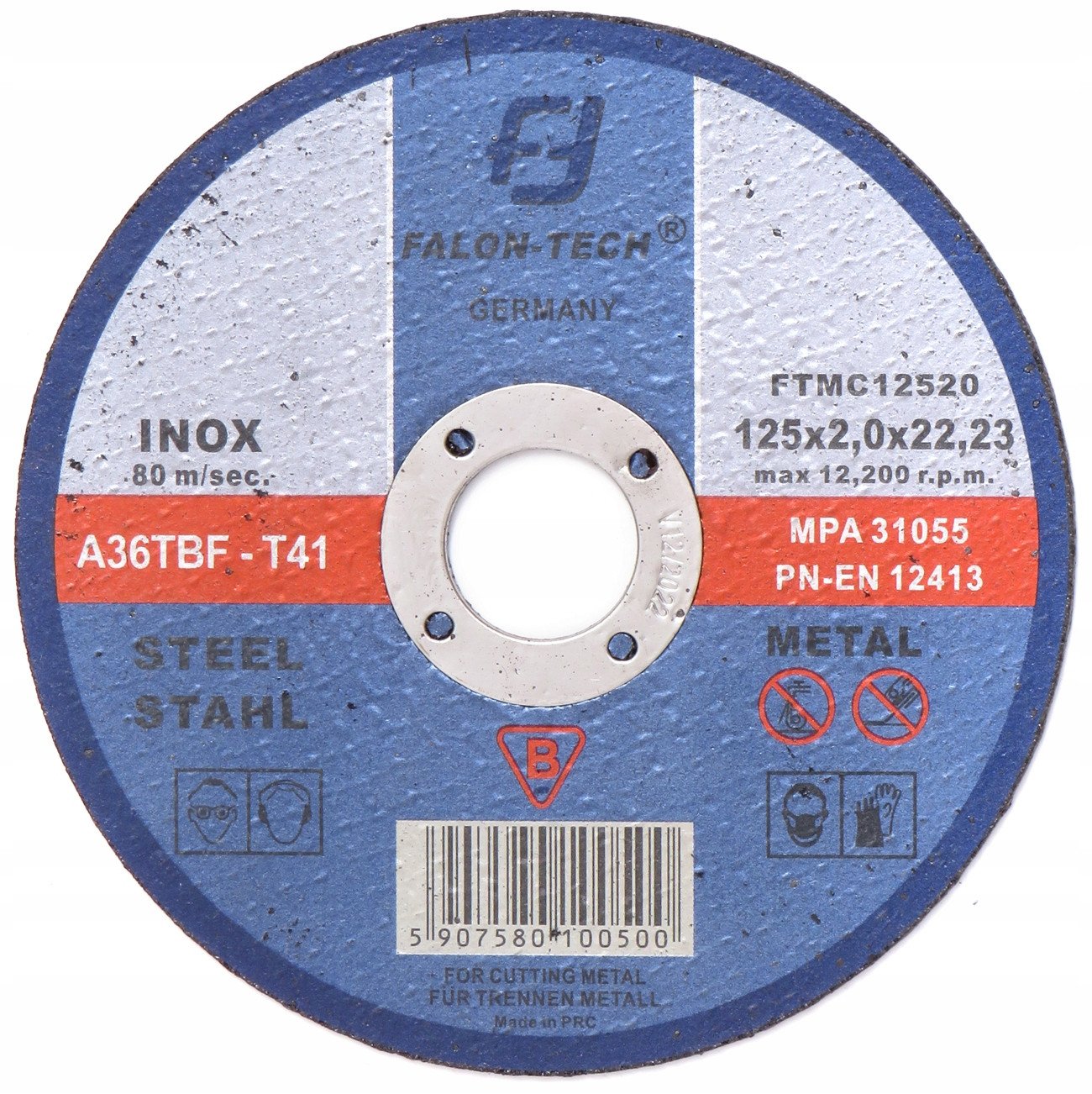 TARCZA INOX 125X2mm DO CIĘCIA METALU STALI ŻELIWA DRUTU INOXU 125MM 2MM