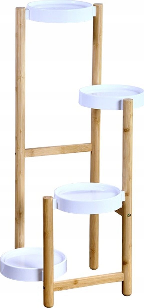 Kesper Bambusowy stojak na kwiaty z plastikowymi podstawkami