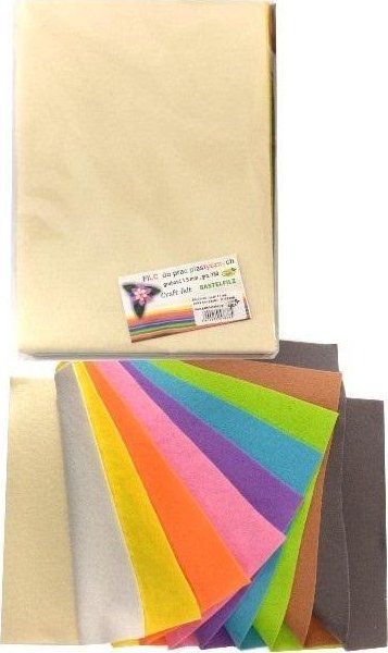 Filc kolorowy pastelowy 1,5mm 20x30cm 10 arkuszy