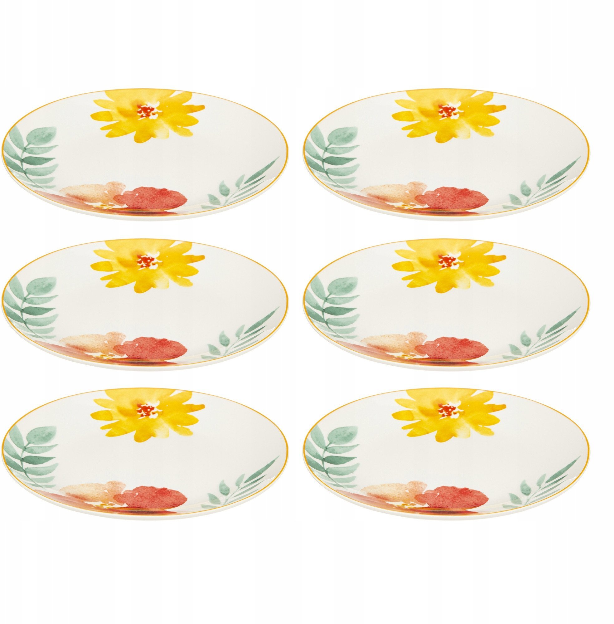 Talerzyki deserowe MARGAUX, porcelanowe, 6 sztuk x Ø19 cm