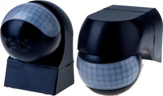 V-TAC Czujnik Ruchu Ścienny 180st Ruchoma Główka Czarny V-TAC VT-8028