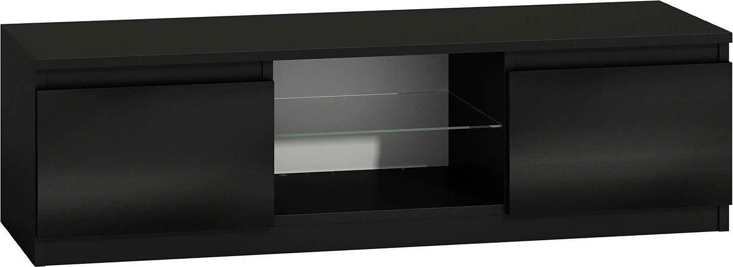 Elior Lakierowana szafka RTV Verta 4X - czarny połysk
