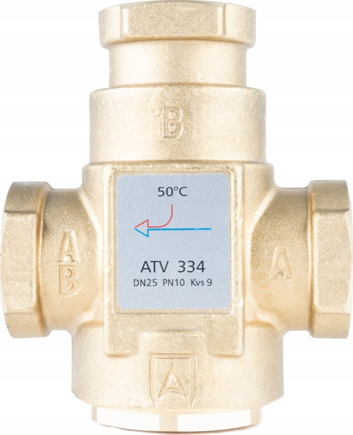 Afriso Zawór temperaturowy ATV 334, DN25, Rp1", kvs 9, 50°C
