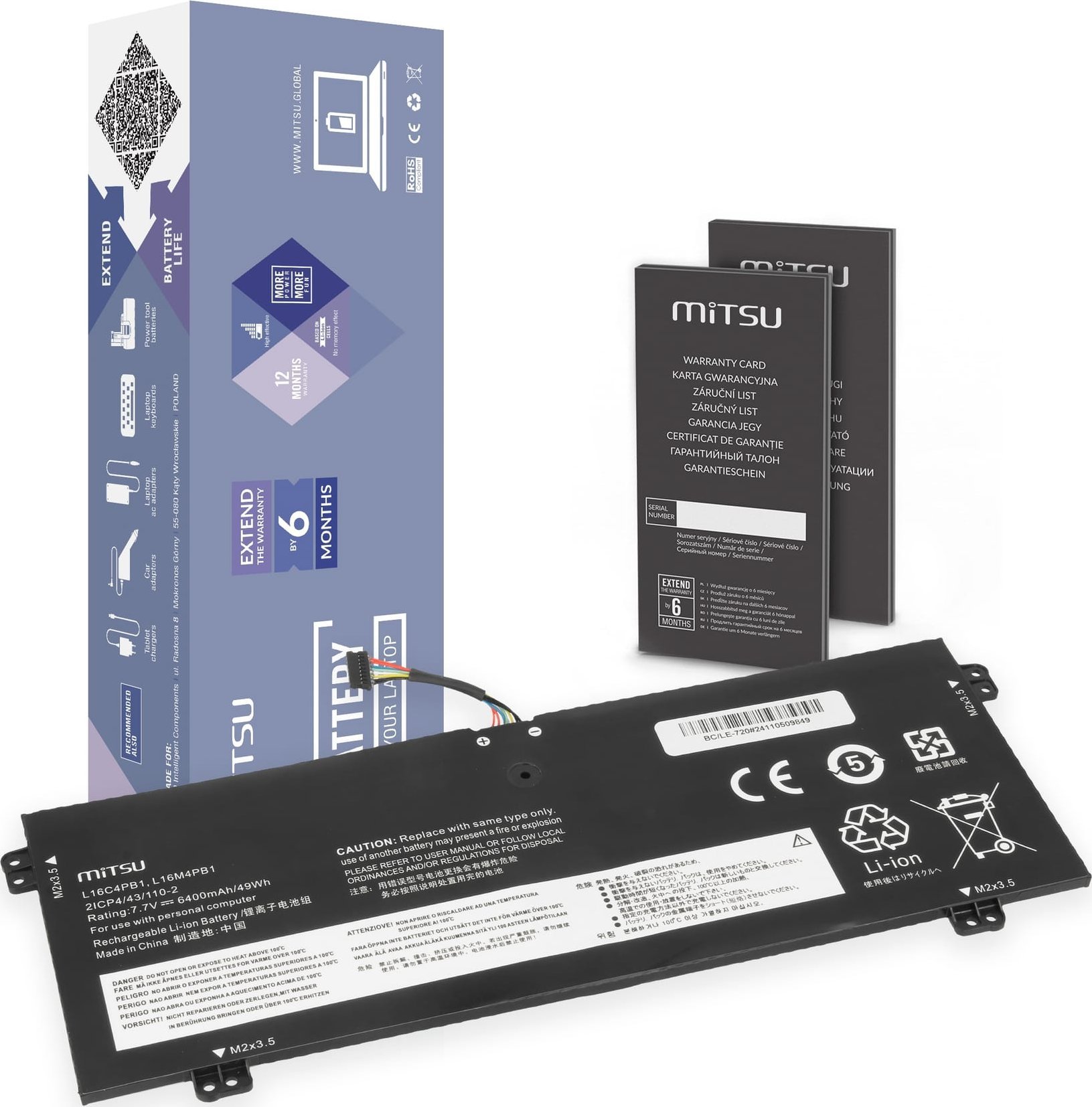 Bateria Mitsu do Lenovo Yoga 720-13IKB, 730-13IKB