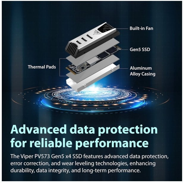 Dysk SSD Patriot SSD Viper PV573 4TB M.2 2280 PCIe Gen5 x4 14000MBS/12000MBS