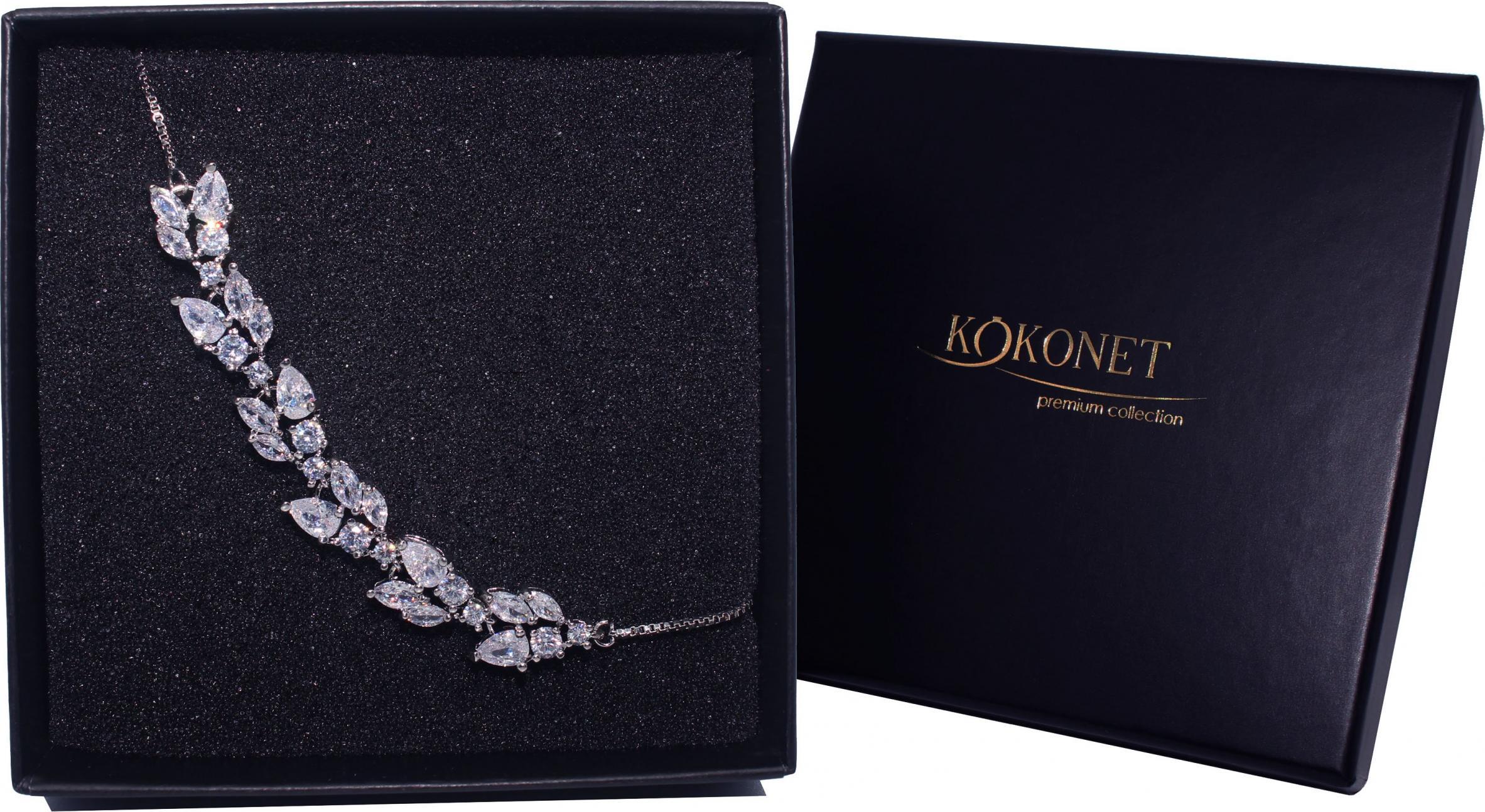 KOKONET BRANSOLETKA regulowana ściągacz SREBRNA ślubna VIP