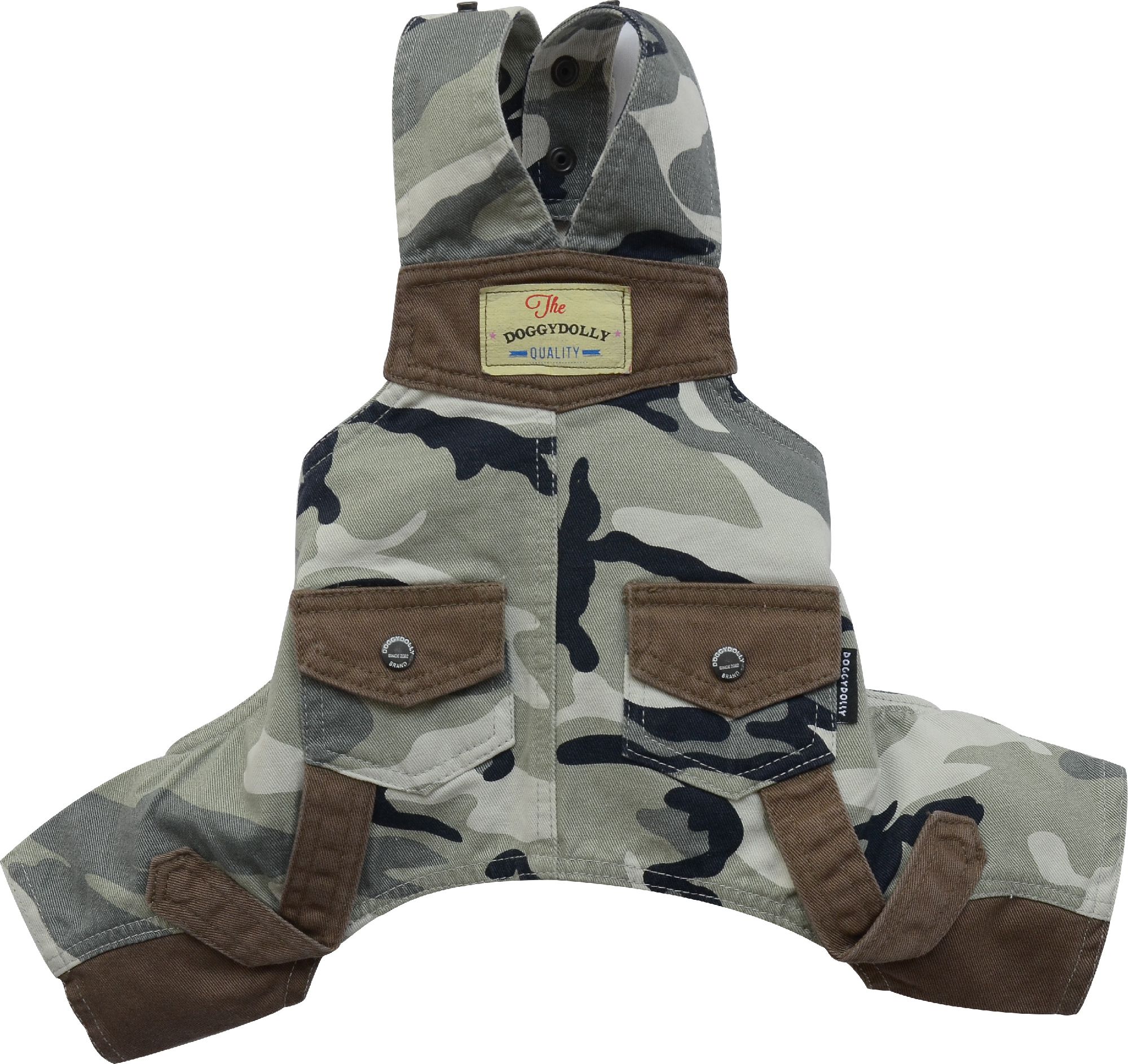 DoggyDolly Zestaw na szelkach, białe moro,XXL 36-38cm/56-58cm