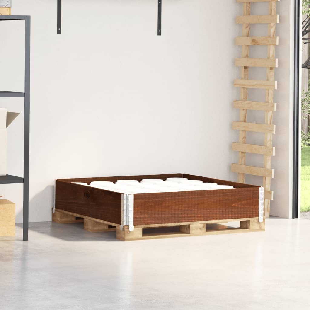 vidaXL Nadstawka paletowa, brązowa, 100x100 cm, lite drewno sosnowe