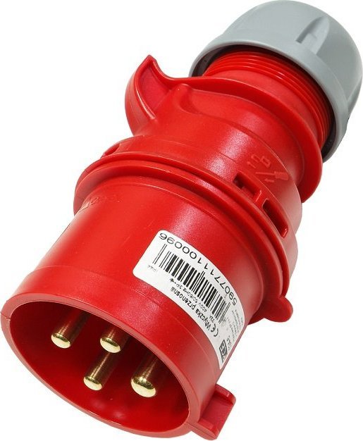 PCE Wtyczka przenośna 32A 4P 400V czerwona IP44 SHARK