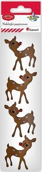Dekoracje samoprzylepne 3D renifery 4szt