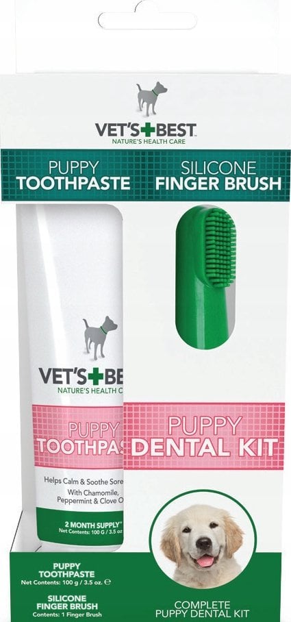 Francodex VETS BEST ŻEL + SZCZOTECZKA DO HIGIENY JAMY USTNEJ DLA SZCZENIAKA 100 g