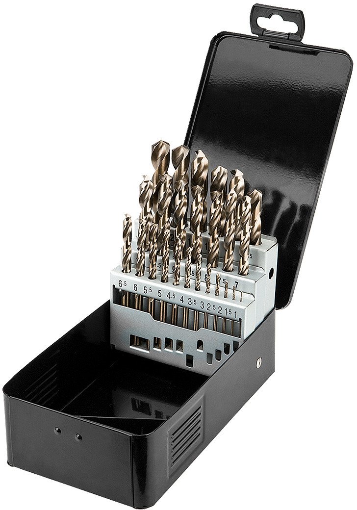 Wiertła do metalu HSS-Co 1.0-13.0 mm, zestaw 25 szt.